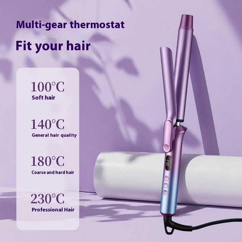 (image for) 30mm Curling Iron LCD Digital Display 3 Temperature Levels Curling Splint Hair Styling Perm Iron Big Wave Curling Iron Rapid Heating