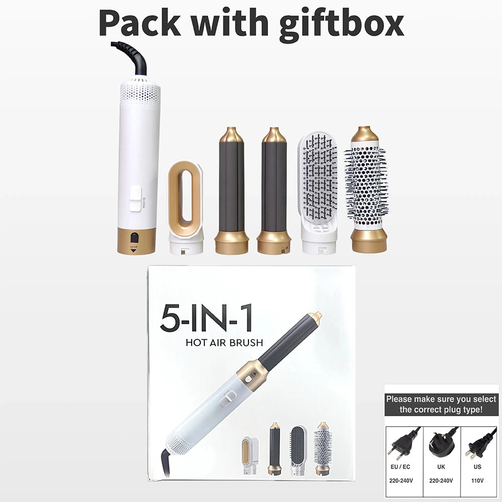 (image for) 5 in 1 Multi-Function Styler With Detachable Curling Iron Hair Straightener Hair Brush Hair Dryer For Hair Multi Styling EU Plug