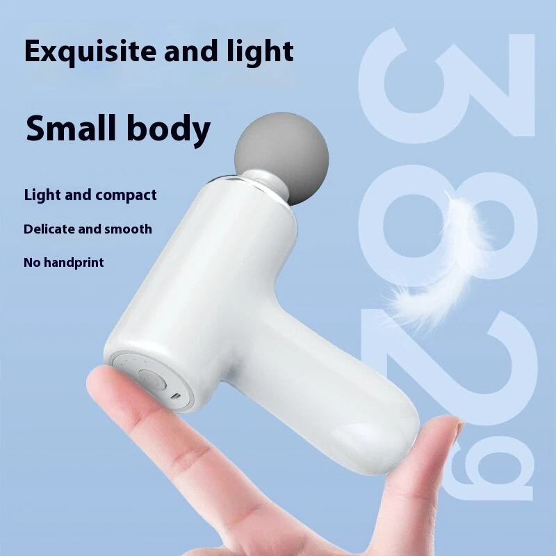 (image for) Electric Mini Muscle Massage Gun 6 Speed 4 Massage Heads Professional Vibration Massager Fitness Fascia Gun